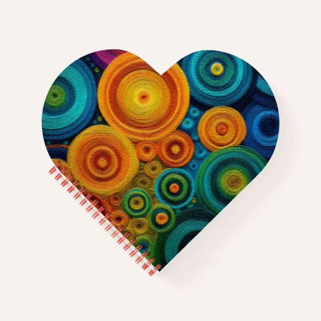 Colorful Spiral Abstract Pattern Geometric Swirl Notebook (Front)