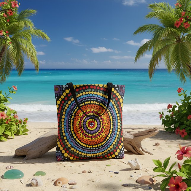 Colorful Spiral Dot Pattern Tote Bag – Vibrant Art (Creator Uploaded)