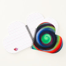 Colorful spiral heart notebook