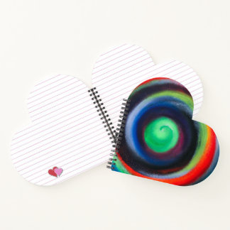 Colorful spiral heart notebook