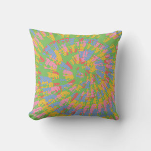 Colorful Spiral Swirl Throw Pillow