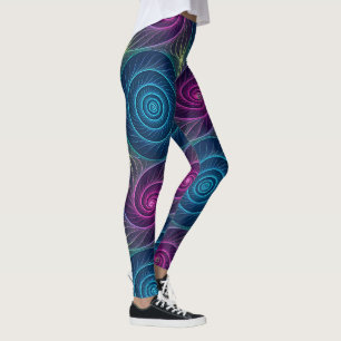 Colorful Spiral Vortex Illusion Seamless Optical Leggings
