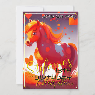 Colorful Spirit Pony 39 Anniversaire Invitation