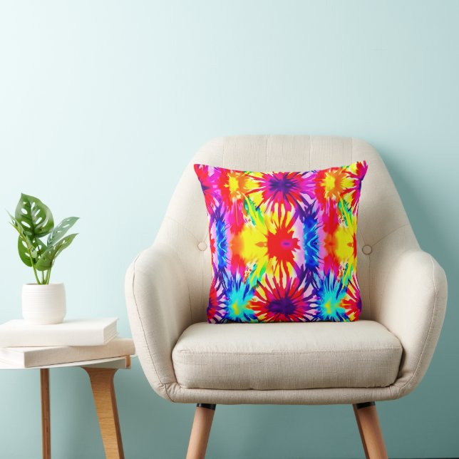 COLORFUL SPLASH DESIGN MODERN TIE-DYE  THROW PILLOW (Chair)