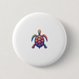 Colorful Splash Eastern Box Turtle (1) 2 Inch Round Button