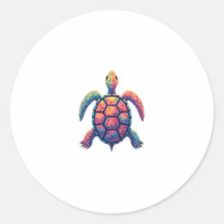 Colorful Splash Eastern Box Turtle (1) Classic Round Sticker