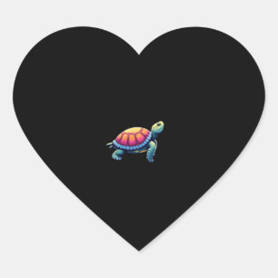 Colorful Splash Eastern Box Turtle (1) Heart Sticker