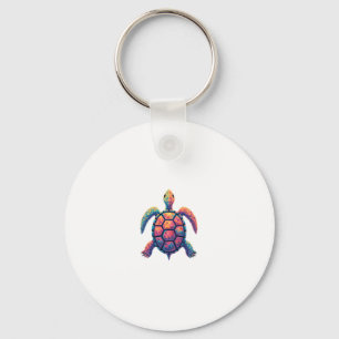 Colorful Splash Eastern Box Turtle (1) Keychain
