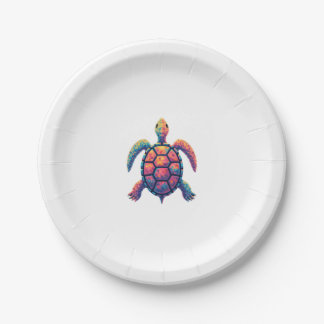 Colorful Splash Eastern Box Turtle (1) Paper Plate