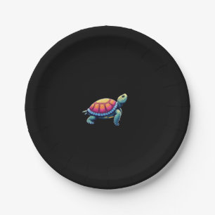 Colorful Splash Eastern Box Turtle (1) Paper Plate