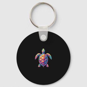 Colorful Splash Eastern Box Turtle (2) Keychain