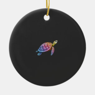 Colorful Splash Eastern Box Turtle (3) Ceramic Ornament