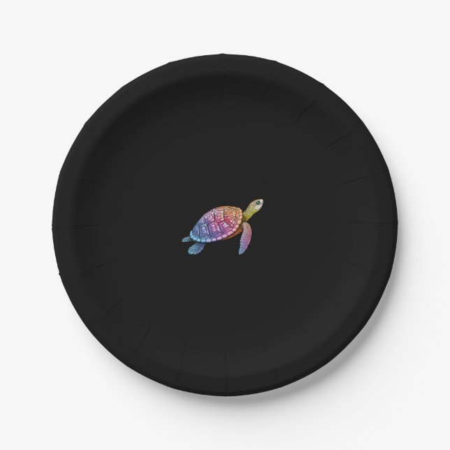 Colorful Splash Eastern Box Turtle (3) Paper Plate (Front)
