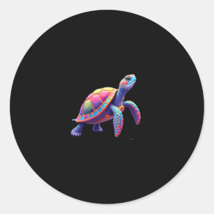 Colorful Splash Eastern Box Turtle (4) Classic Round Sticker