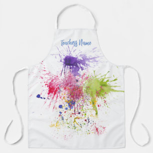 Colorful Splashes of Paint Art Teacher Apron