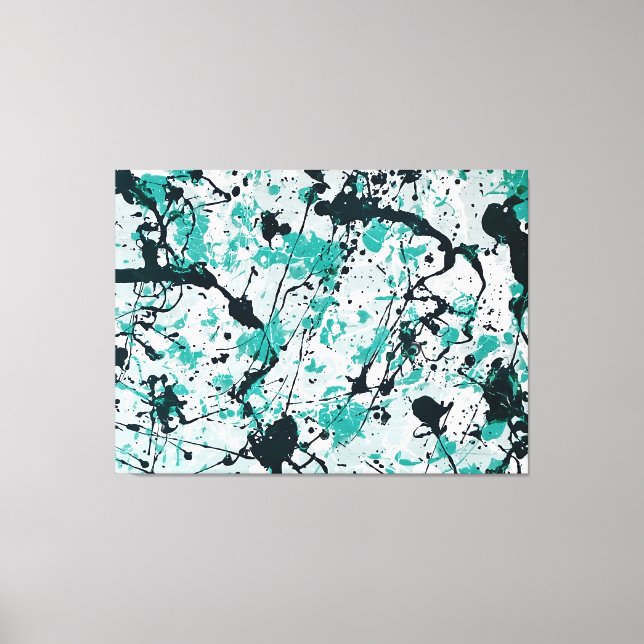 COLORFUL SPLATTER L V - Action painting -Abstract- Canvas Print (Front)