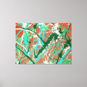 COLORFUL SPLATTER LXIX - Action painting - Canvas Print