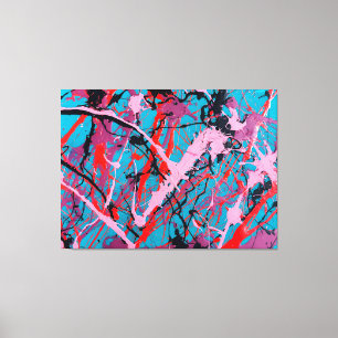  COLORFUL SPLATTER LXVIII - Action painting - Canvas Print