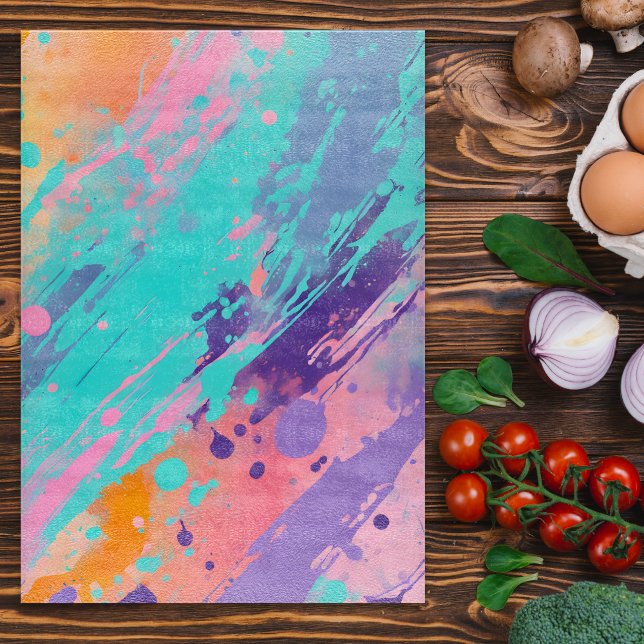 Colorful Splatter Paint Art Chopping Board (Creator Uploaded)