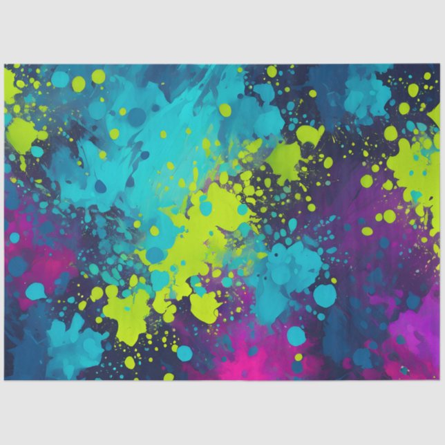 Colorful Splatter Paint Art Tissue Paper (Front)