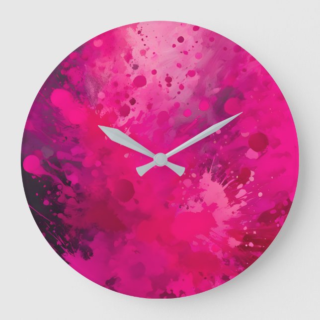 Colorful Splatter Paint Art Wall Clock (Front)