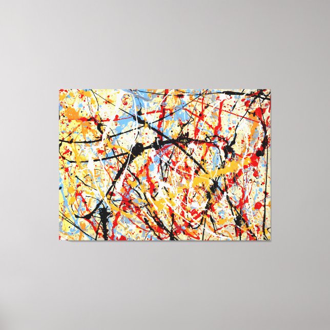 COLORFUL SPLATTER XXVI - Action painting - Canvas Print (Front)