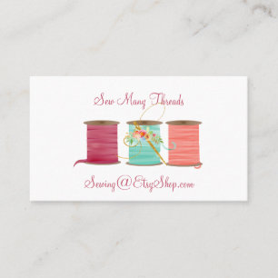 Colorful Spools of Ribbon Seamstress Business Card