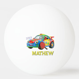 COLORFUL SPORTS CAR PADDLE MAN KIDS NAME YEAR 20XX PING PONG BALL
