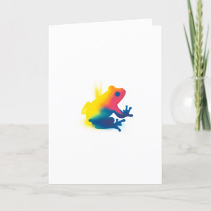Colorful Spray Paint Frog Silhouette Card
