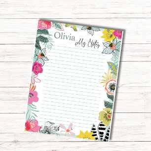 Colorful Spring Blossoms Personalized Notepad