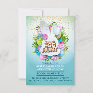 Colorful Spring Bunny Easter Egg Hunt Event Announcement