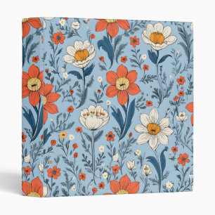 Colorful spring floral pattern binder