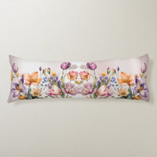 Colorful Spring Flowers Body Pillow