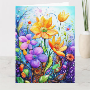 Colorful Spring Flowers Card