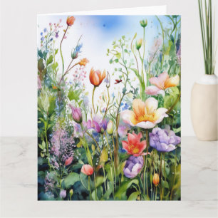 Colorful Spring Flowers Card