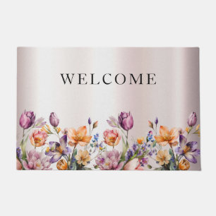 Colorful Spring Flowers Doormat