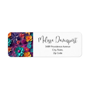 Colorful Spring Flowers Motif Adresse