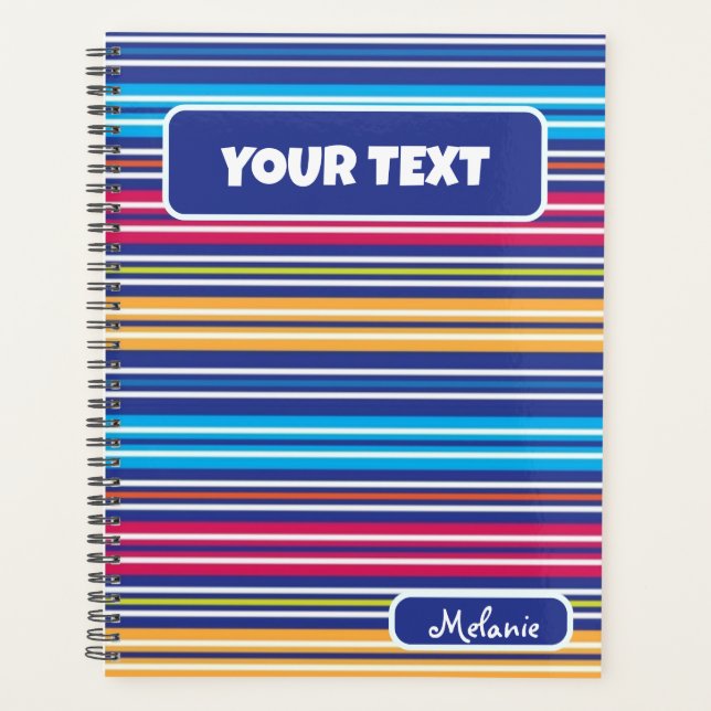 Colorful Spring Picnic rainbow Classic retro  Planner (Front)