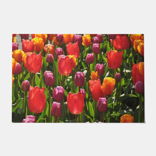 Colorful spring tulips beauty   doormat (Front)