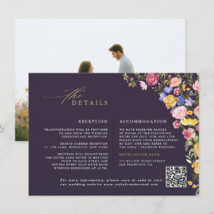 Colorful Spring Wildflower Meadow Garden Wedding Enclosure Card