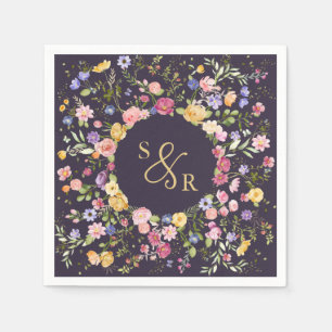 Colorful Spring Wildflower Meadow Garden Wedding  Napkin