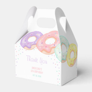 Colorful Sprinkle Donuts Kids Birthday Favor Box