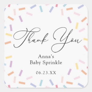 Colorful Sprinkles Baby Sprinkle  Square Sticker
