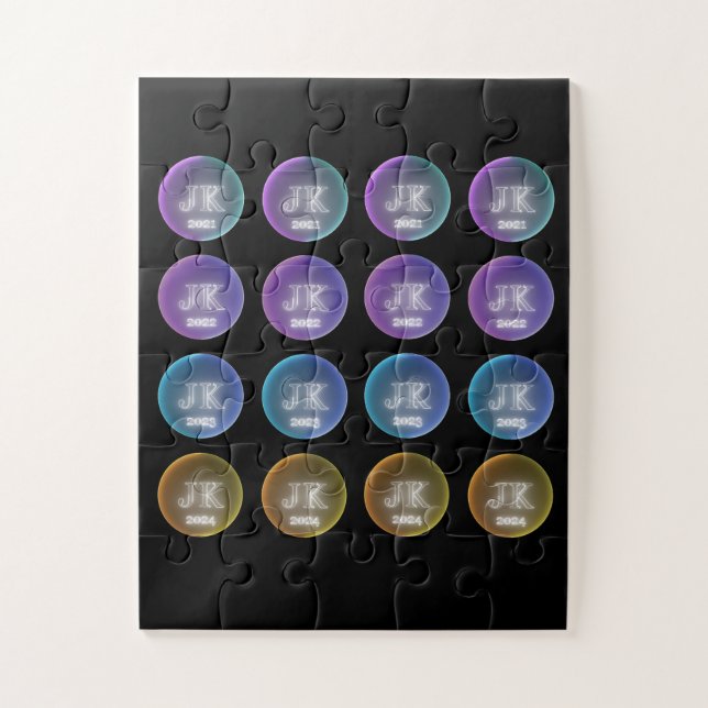 Colorful Square Design Logo Four Years Puzzle (Vertical)