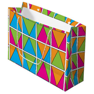 Colorful Square Triangle Geometric Large Gift Bag