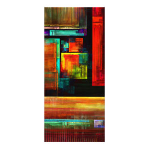 Colorful Squares Modern Abstract Art Pattern #04 Rack Card