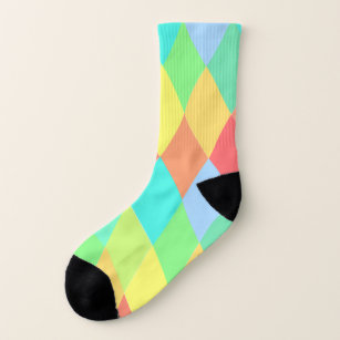 colorful squares pattern for socks