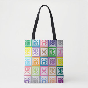 Colorful squares pattern tote bag