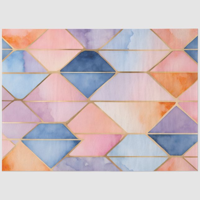 Colorful Stained Glass Art Tissue Paper (Front)