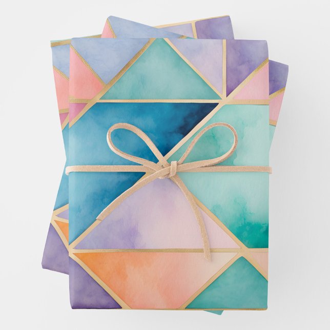 Colorful Stained Glass Art Wrapping Paper Sheets (Creator Uploaded)